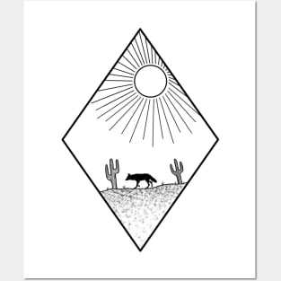 Coyote in the Desert Posters and Art